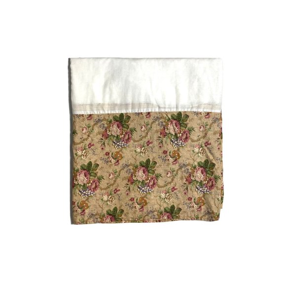 Jupe De Lit Vintage Cannon Bleu Et Blanc Floral - Taille Double + 2 Shams